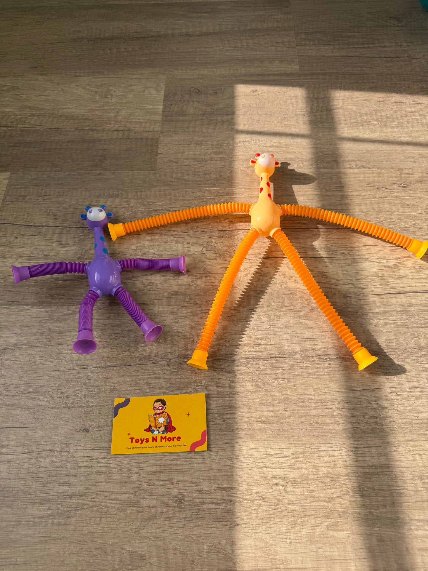 🦒 Giraffe Sensory Pop Tubes with Suction Cup