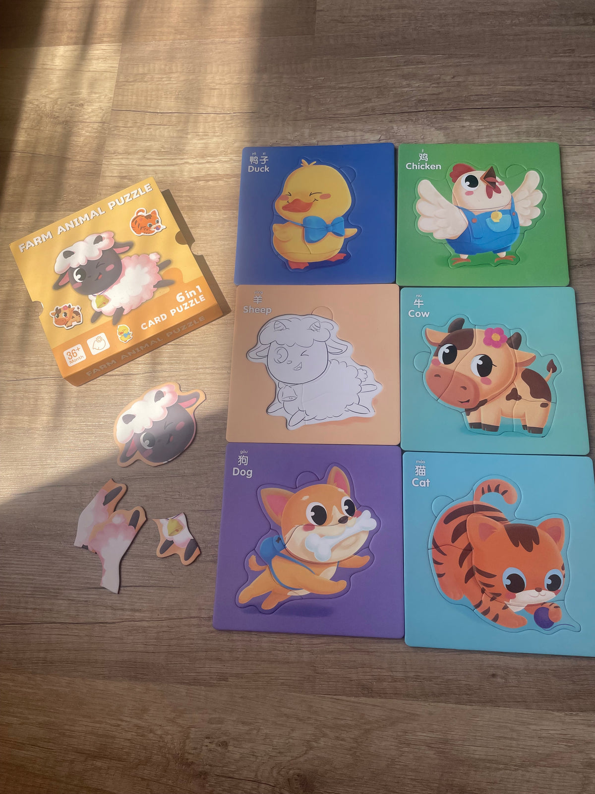 2-in-1 Farm Animal Puzzle & Coloring Cards 🐮🎨