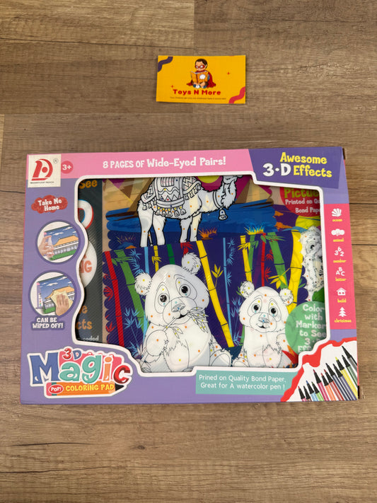 3D Magic Reusable Coloring Pad 🎨🦁