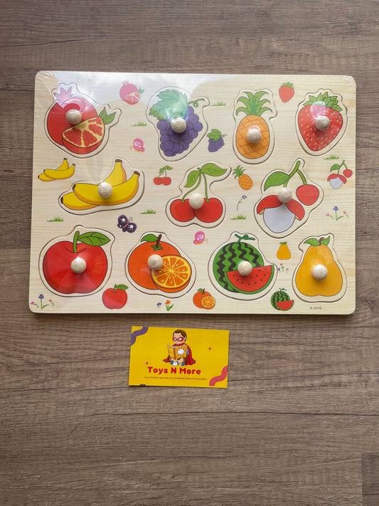 Wooden Knob Discovery Puzzle - Montessori Early Learning🧩🪵
