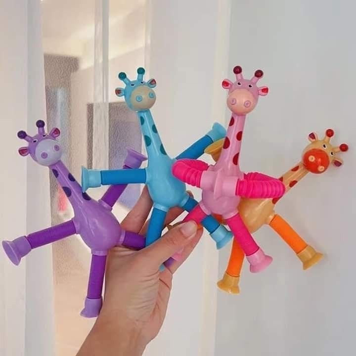 🦒 Giraffe Sensory Pop Tubes with Suction Cup