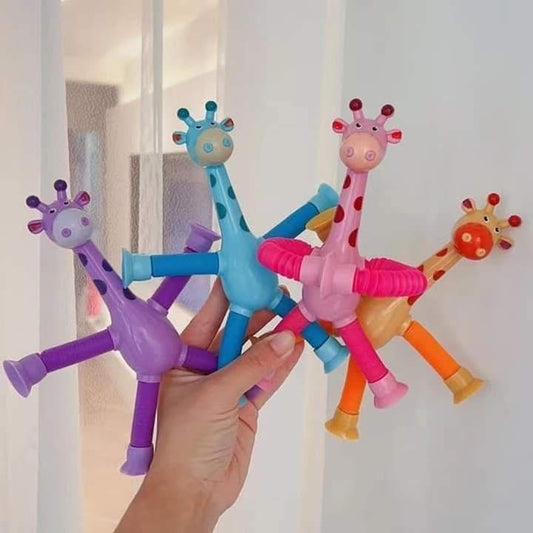 🦒 Giraffe Sensory Pop Tubes with Suction Cup