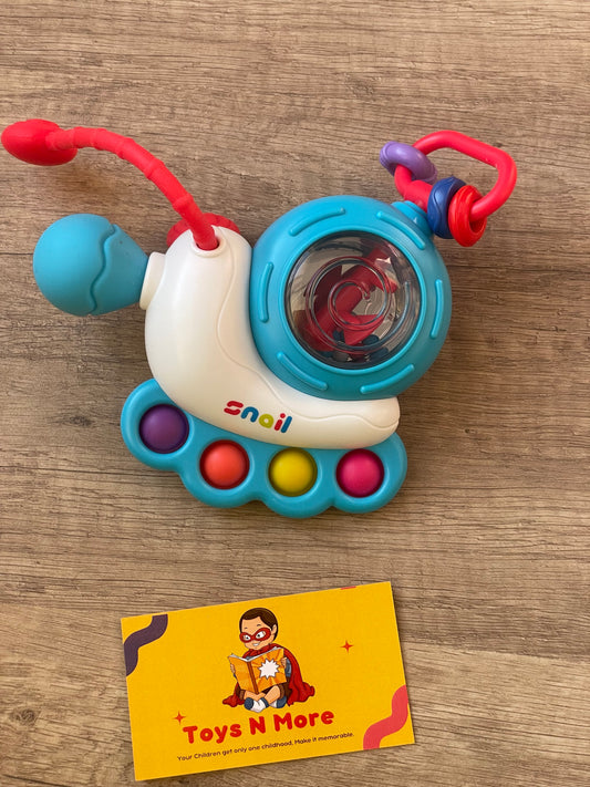 5-in-1 Snail Sensory Station - Pull, Pop & Beep! | 🐌🔊  🐌✨