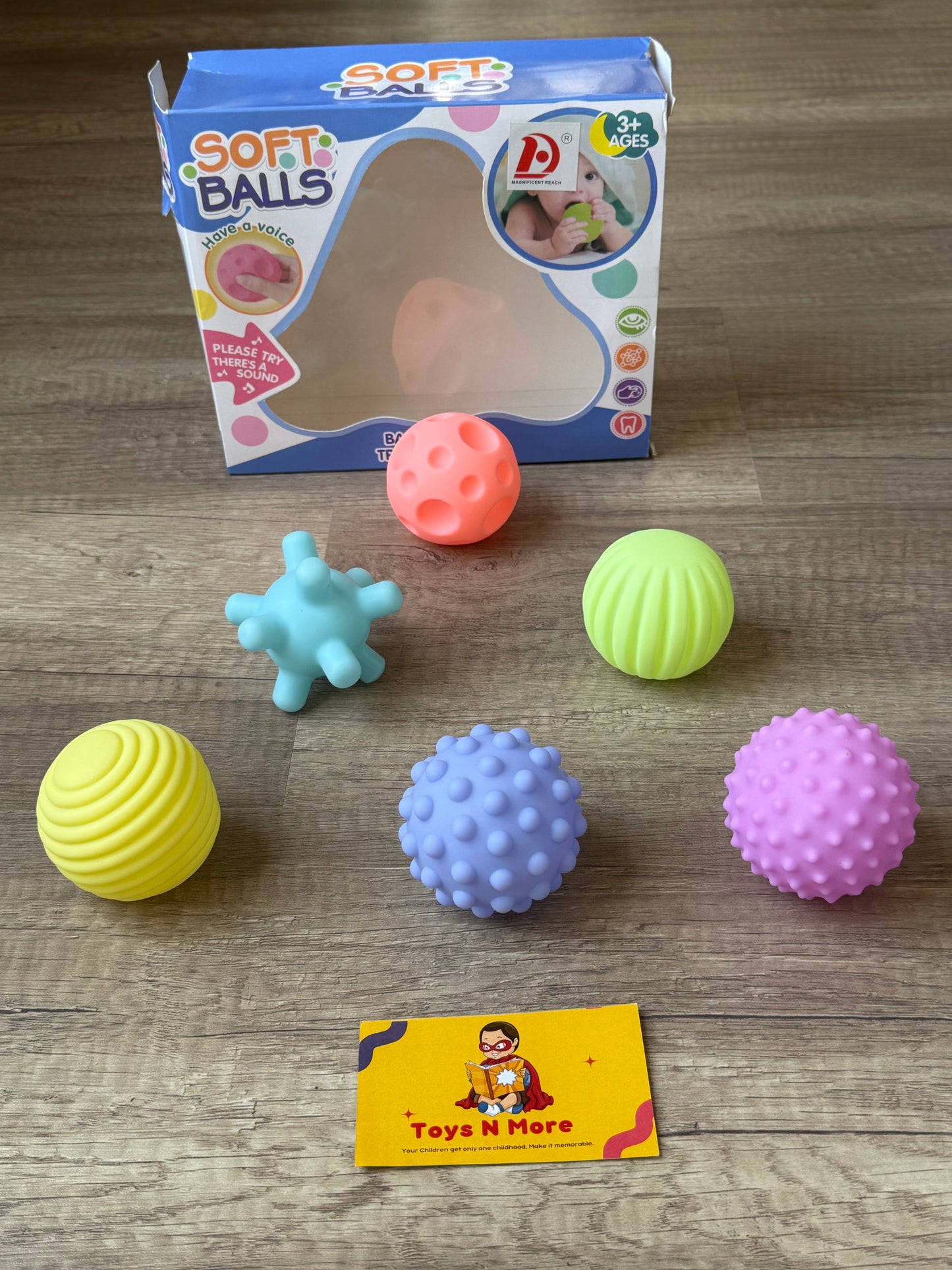 🌈👶6-Piece Sound & Sensory Texture Ball Set