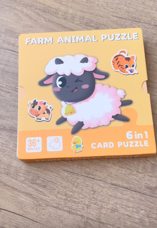 2-in-1 Farm Animal Puzzle & Coloring Cards 🐮🎨